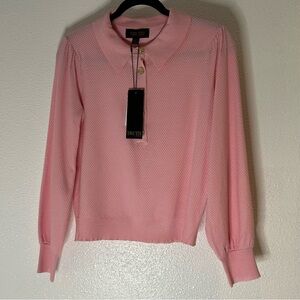 Truth Pink Collared Long Sleeve Top Size Small Petite